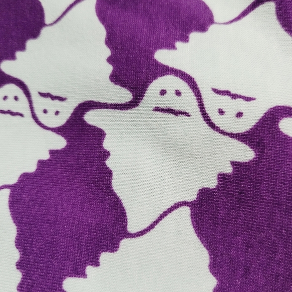 LuLaRoe Randy Raglan Top S Gray Purple Mint Ghost Print Halloween 3/4 Sleeve... - Picture 6 of 11